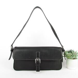 Coach Vintage Y2K Hampton Black Leather Baguette Bag